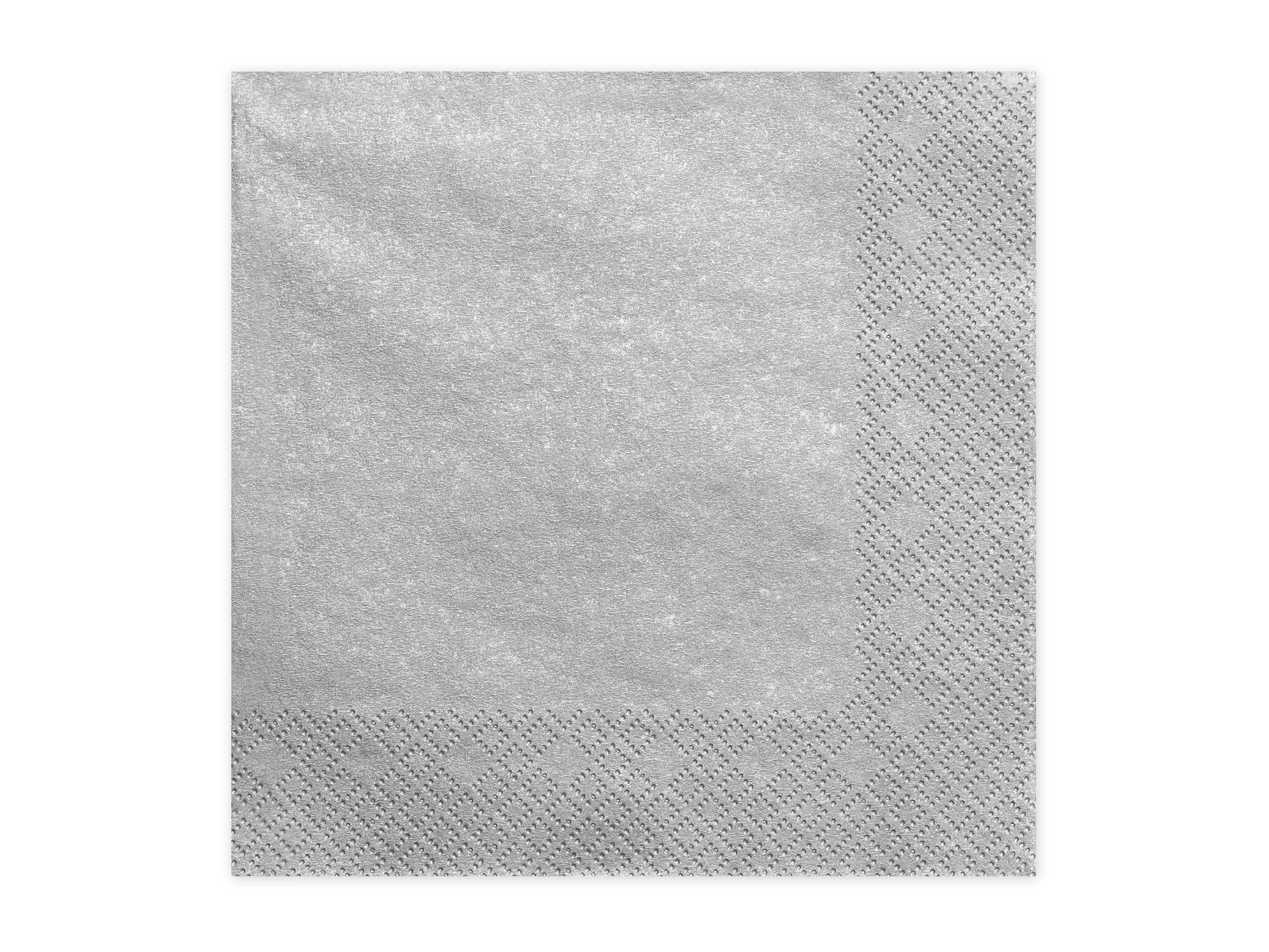 20 Servietten - Silber, 3lagig