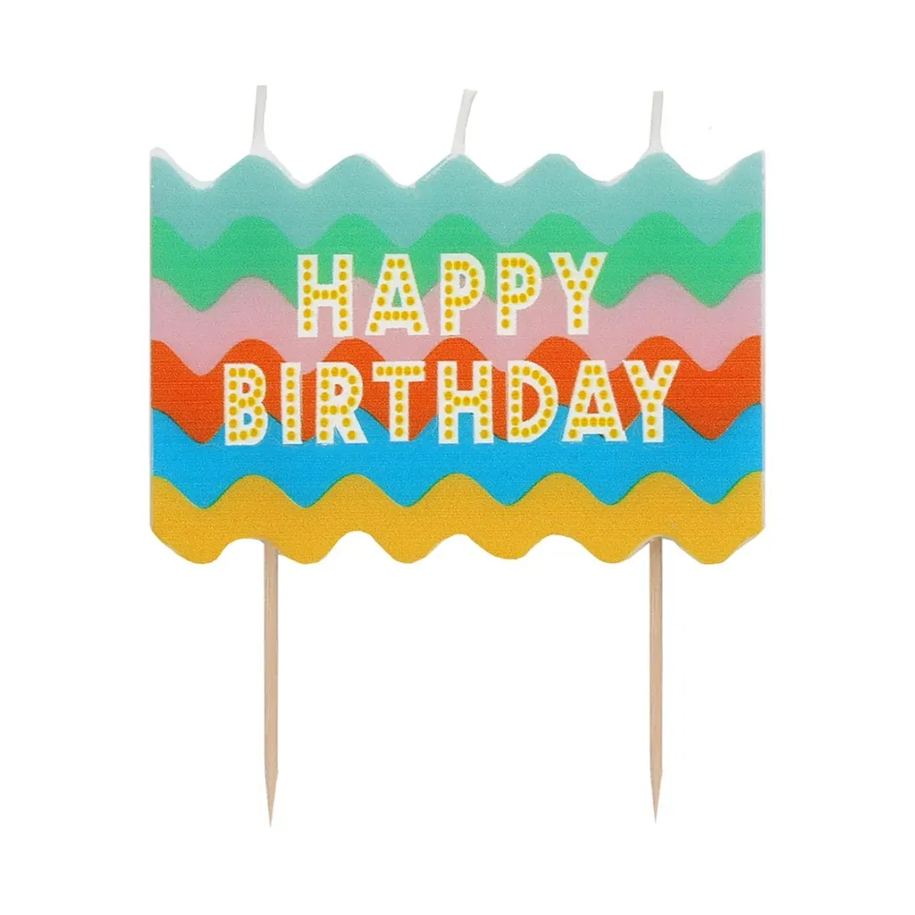 Geburtstag, Wimpel, Kerzenhalter, bunt, Kuchen-Dekoration