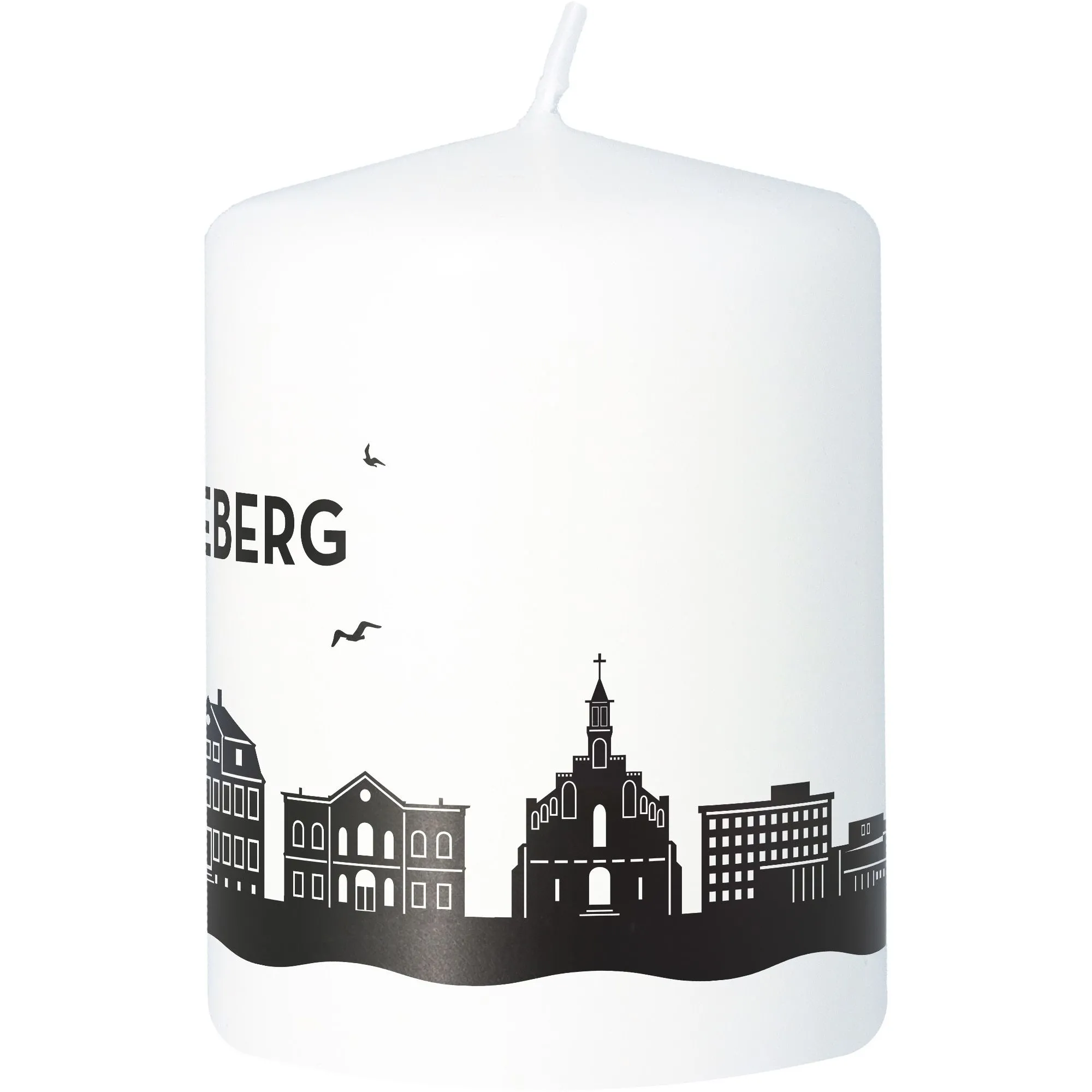 Stumpenkerze Skyline Pinneberg Weiß