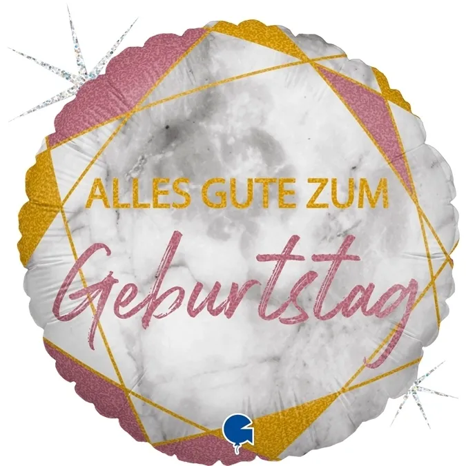 Folienballon "Alles Gute zum Geburtstag" Roségold, marmoriert 45 cm