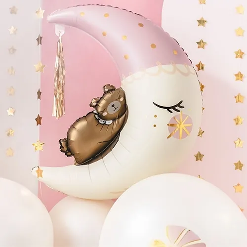 balloon, crescent, moon, bear, decorations