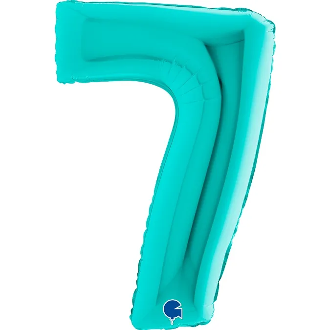 Folienballon Zahl 7 Tiffany 100cm