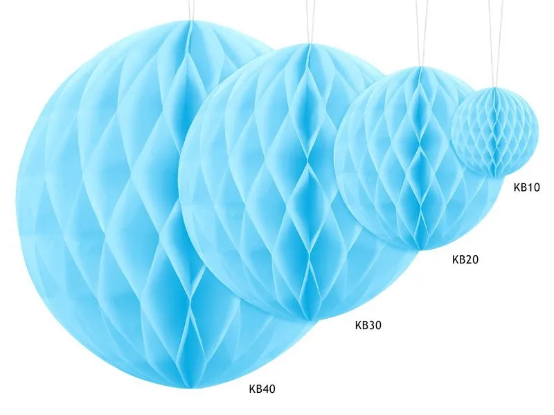 Wabenball Hellblau, L - 30 cm Ø