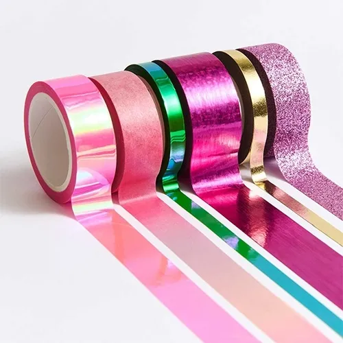 Geschenkband, Dekorationstape, Klebeband, buntes Folienband, Glitzerband