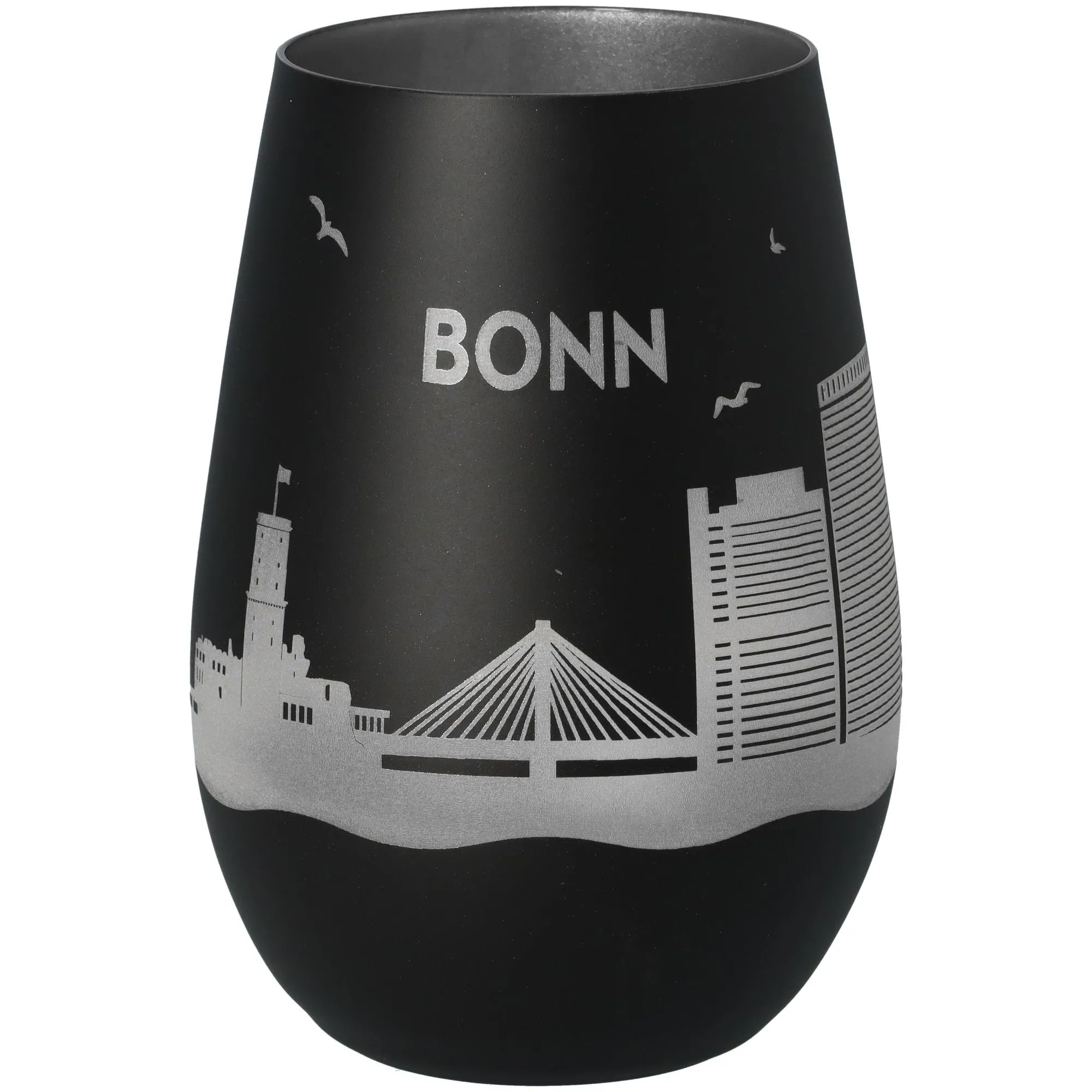 Windlicht Skyline Bonn Schwarz/Silber
