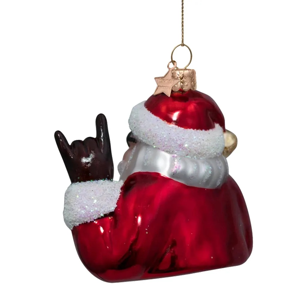 Weihnachtsfigur, Santa Claus, Glass ornament, Rot, Glitzer