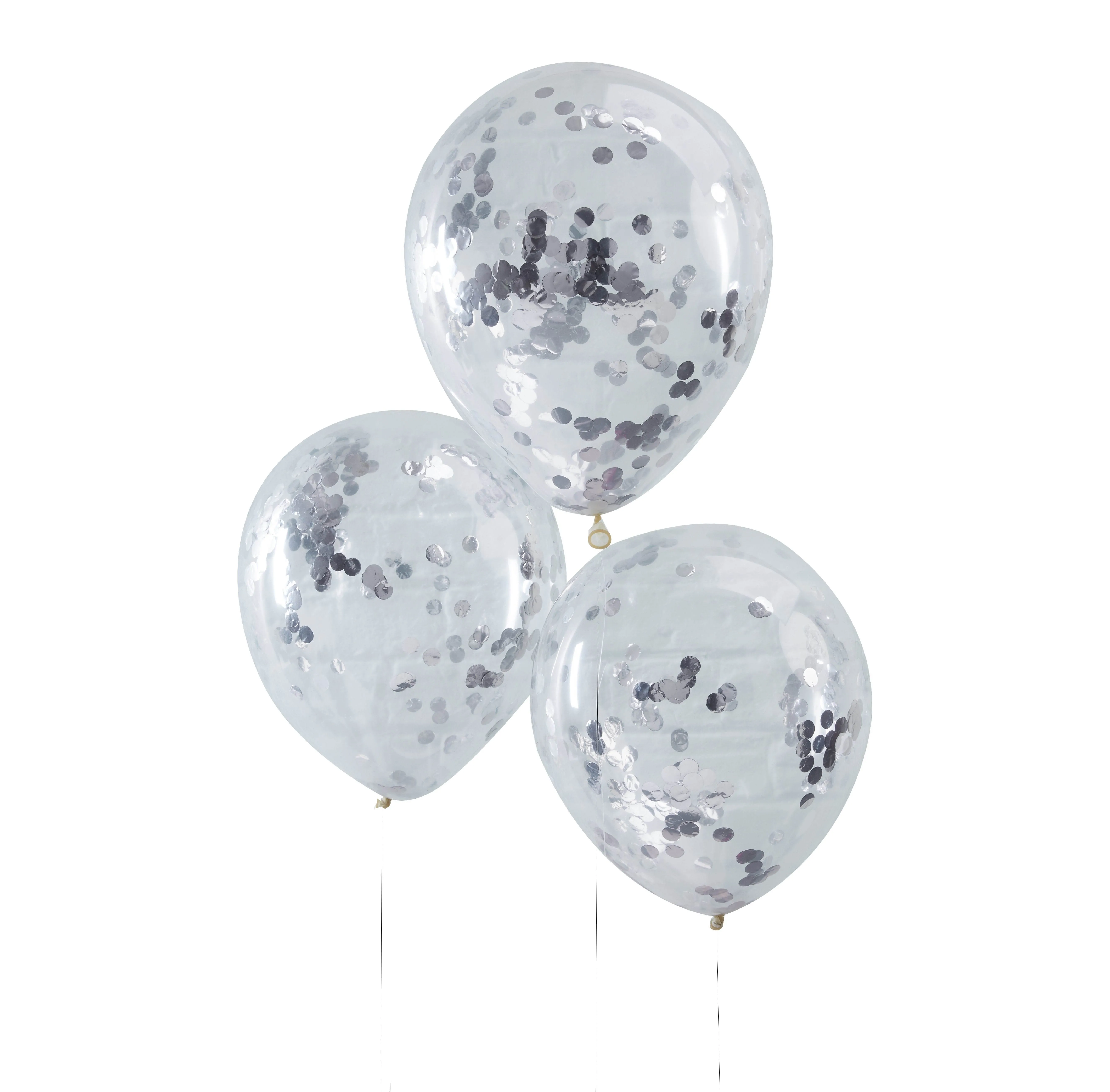 Pick and Mix - 5 Latexballons mit silbernem Konfetti Ø 30cm