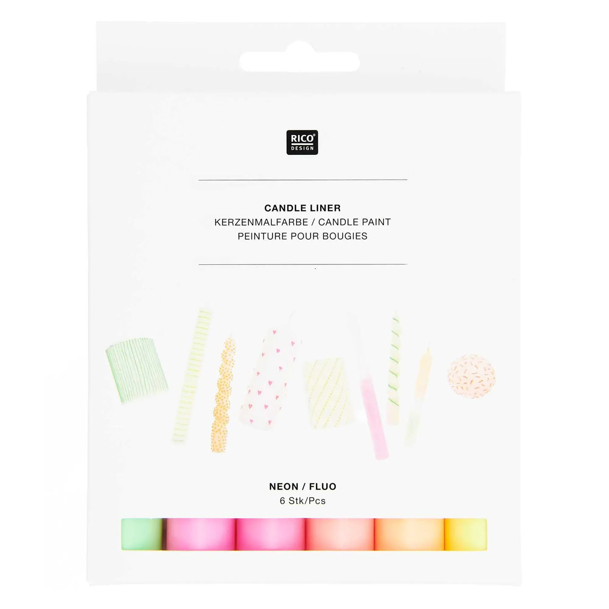 6 Kerzen Stifte "Neon"