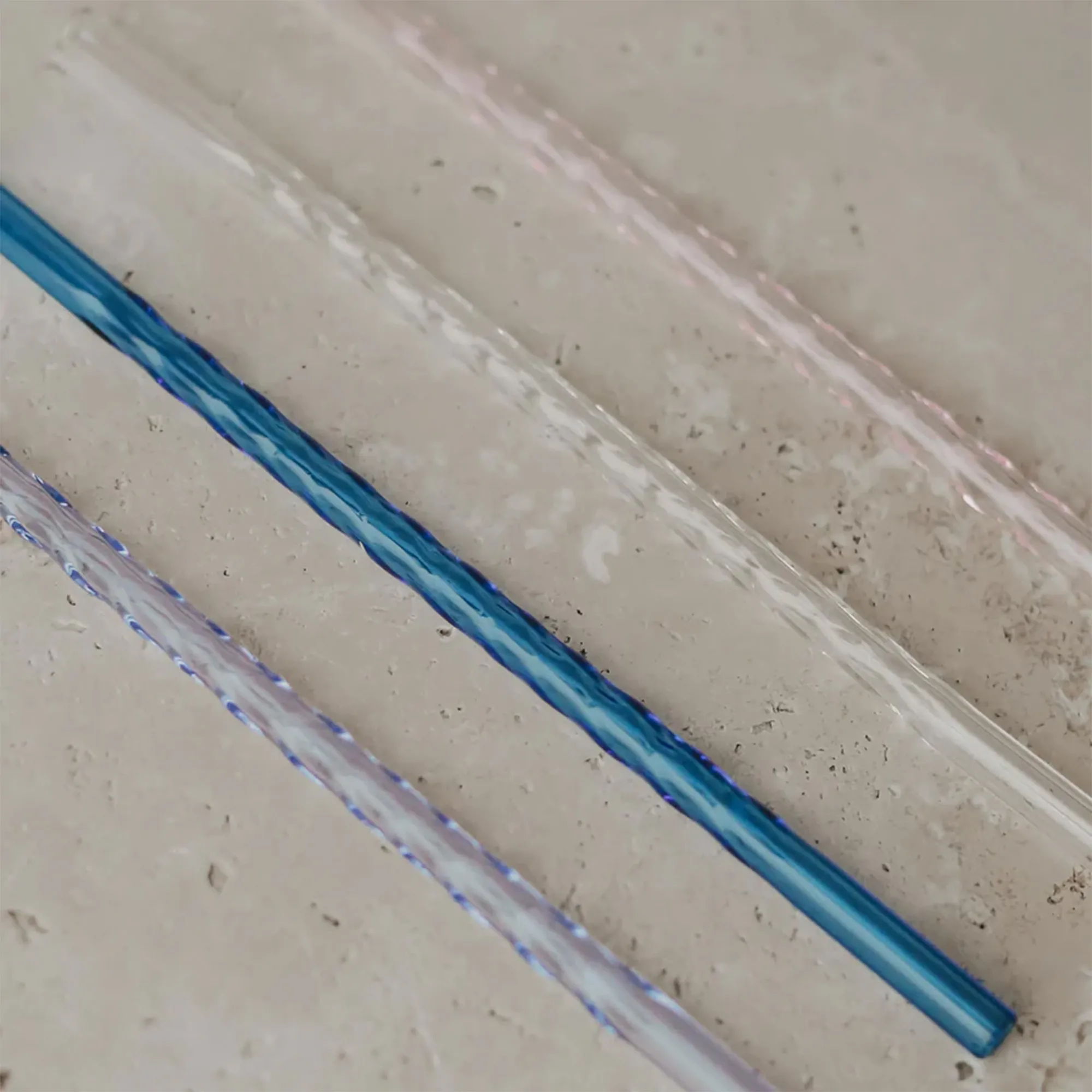 Eulenschnitt - Glasstrohhalme gedreht "Pink" mit Reinigungsbürste - 4er Set