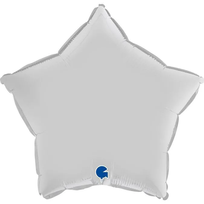 Folienballon Stern Satin Weiß 45cm