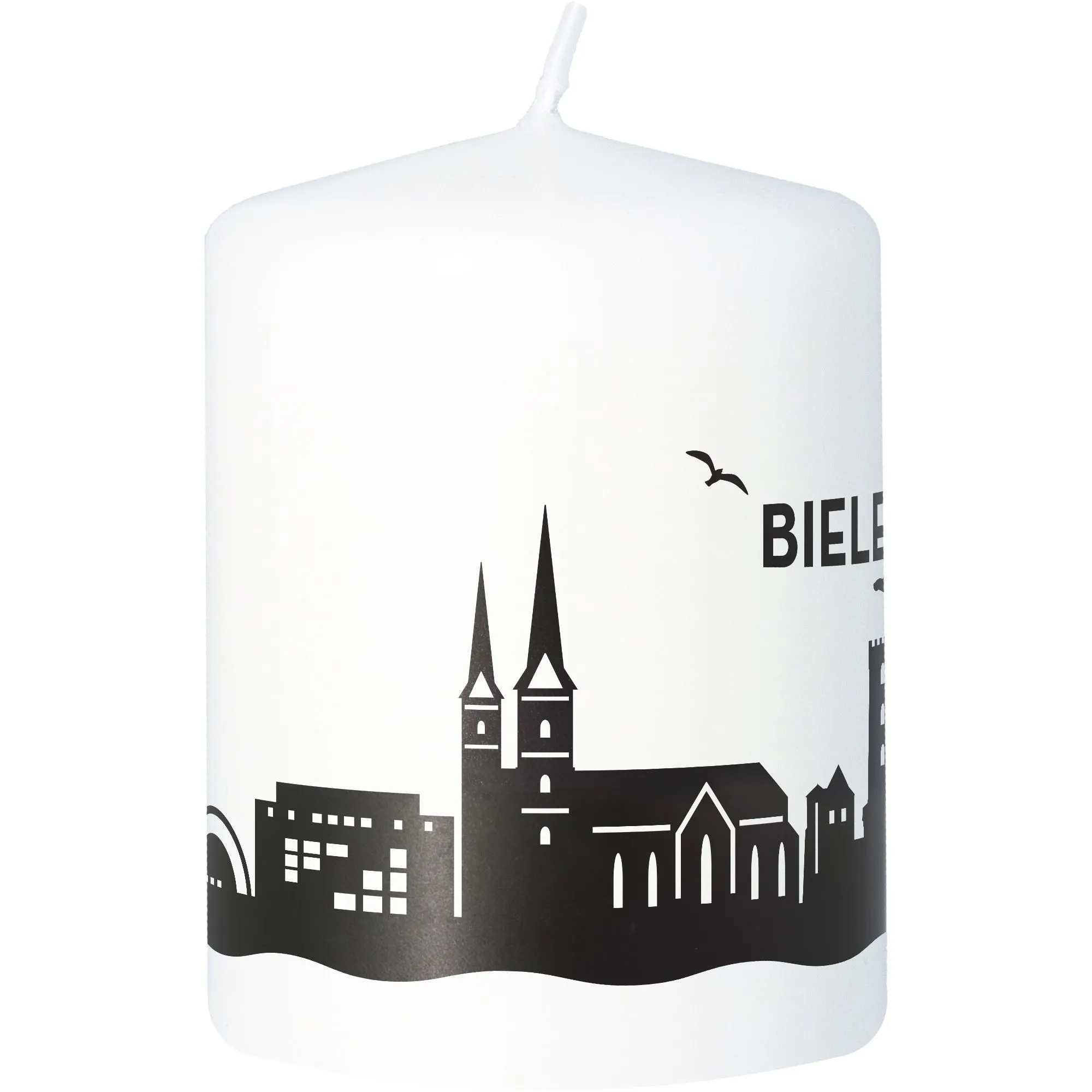 Kerze, Stadt Silhouette, Wachskerze, Schwarz-Weiß, Stadtansicht