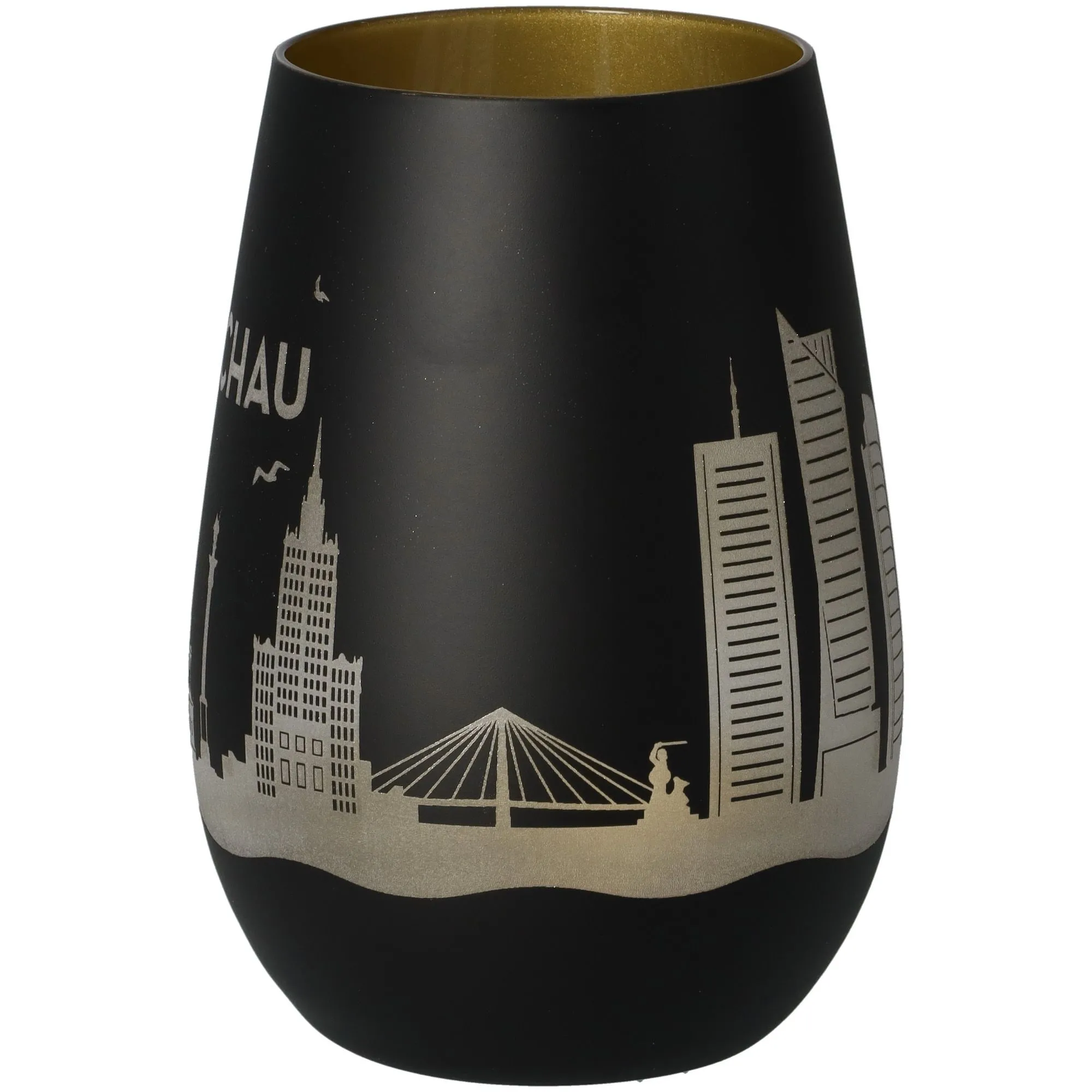 Goodtimes Windlicht Skyline Warschau Schwarz/Gold