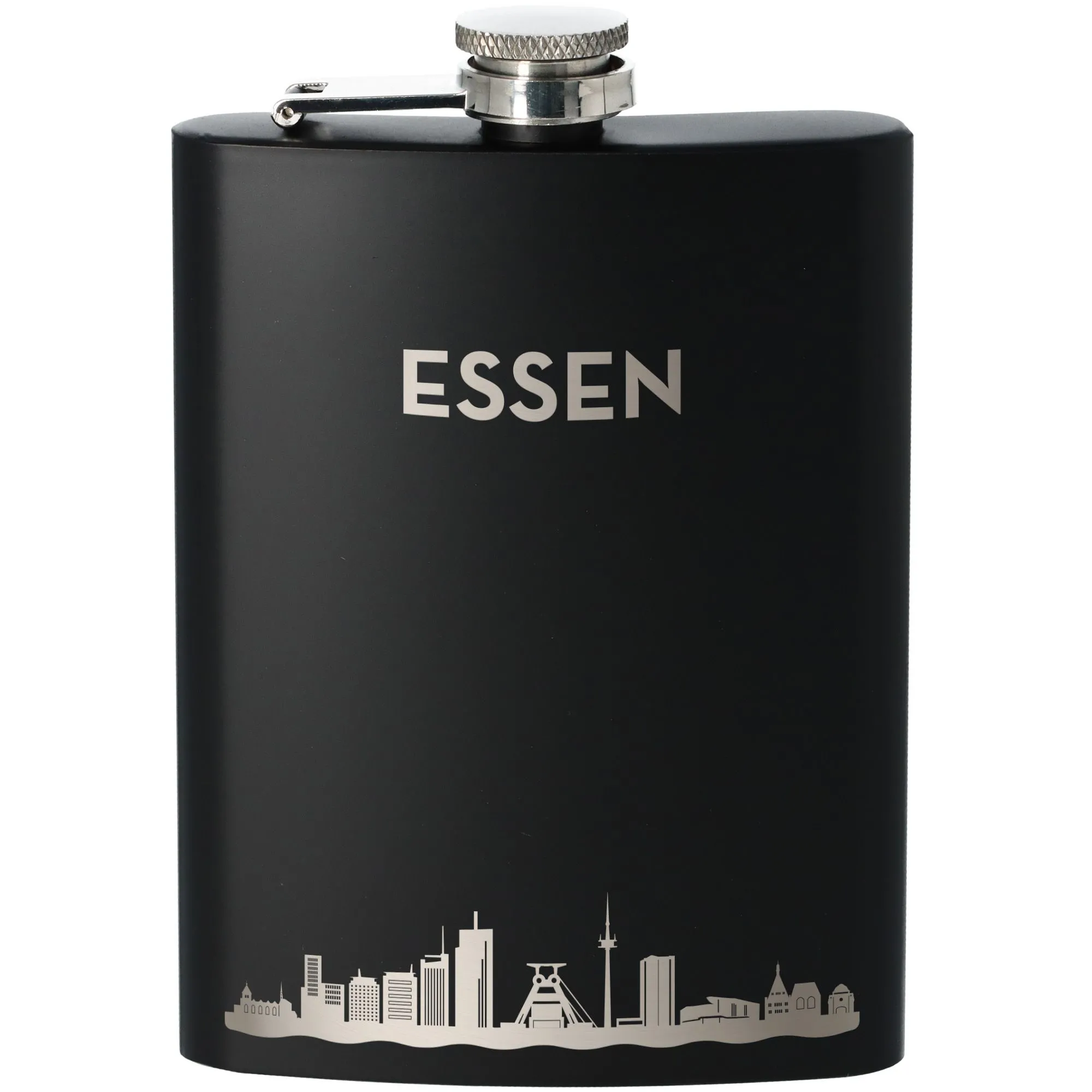 Flachmann Skyline Essen Schwarz 225ml