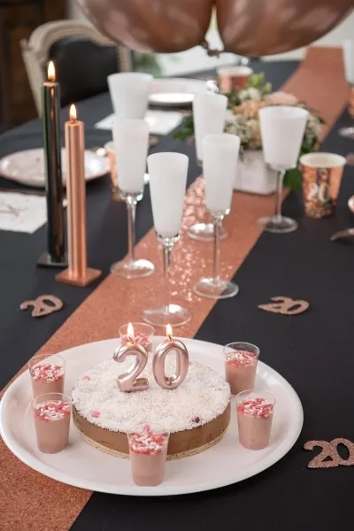 Zahlenkerze "0", Roségold