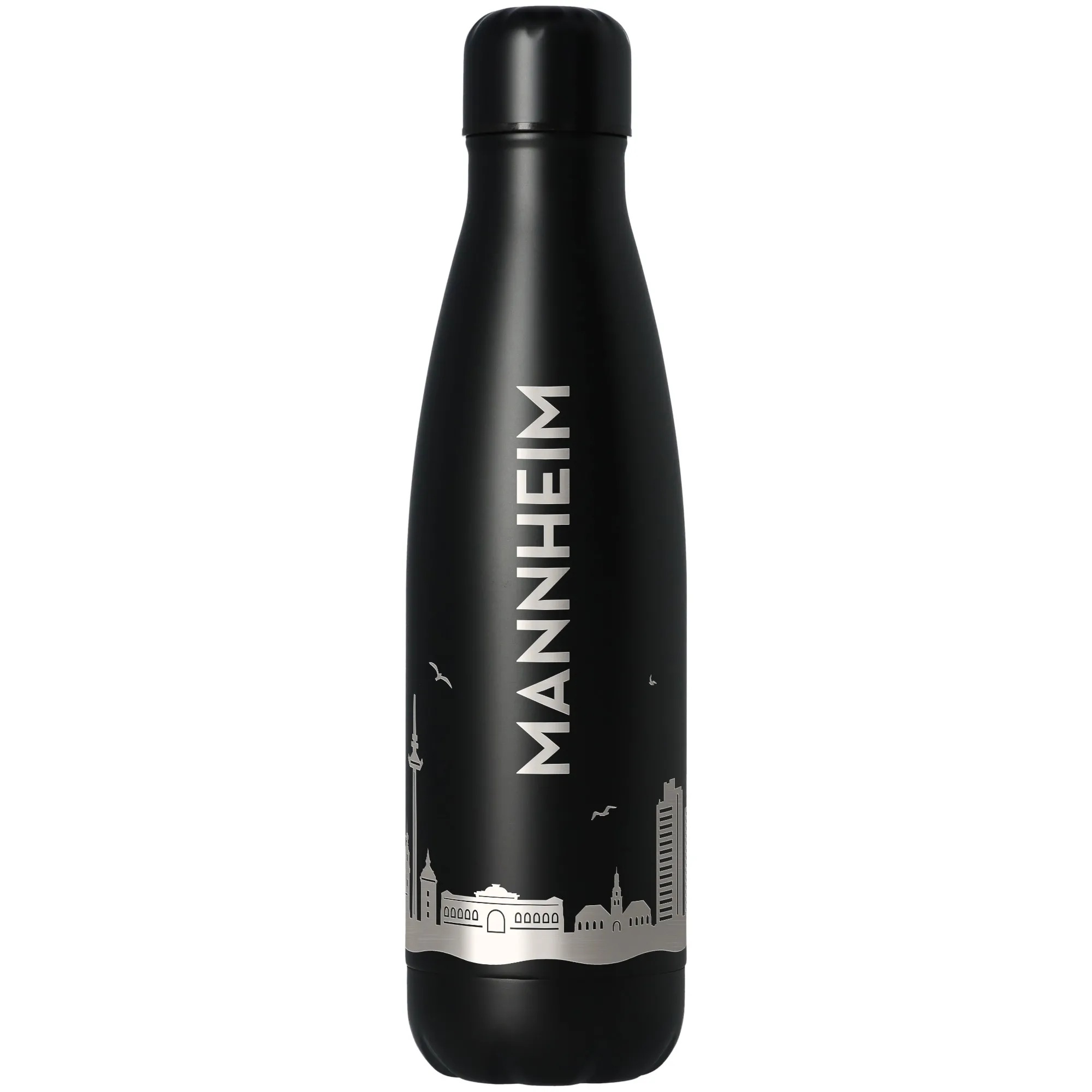 Trinkflasche Skyline Mannheim Schwarz 500ml