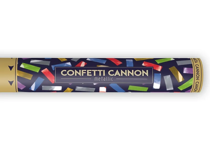 Konfetti Kanone mit buntem Metallic Konfetti, 40 cm