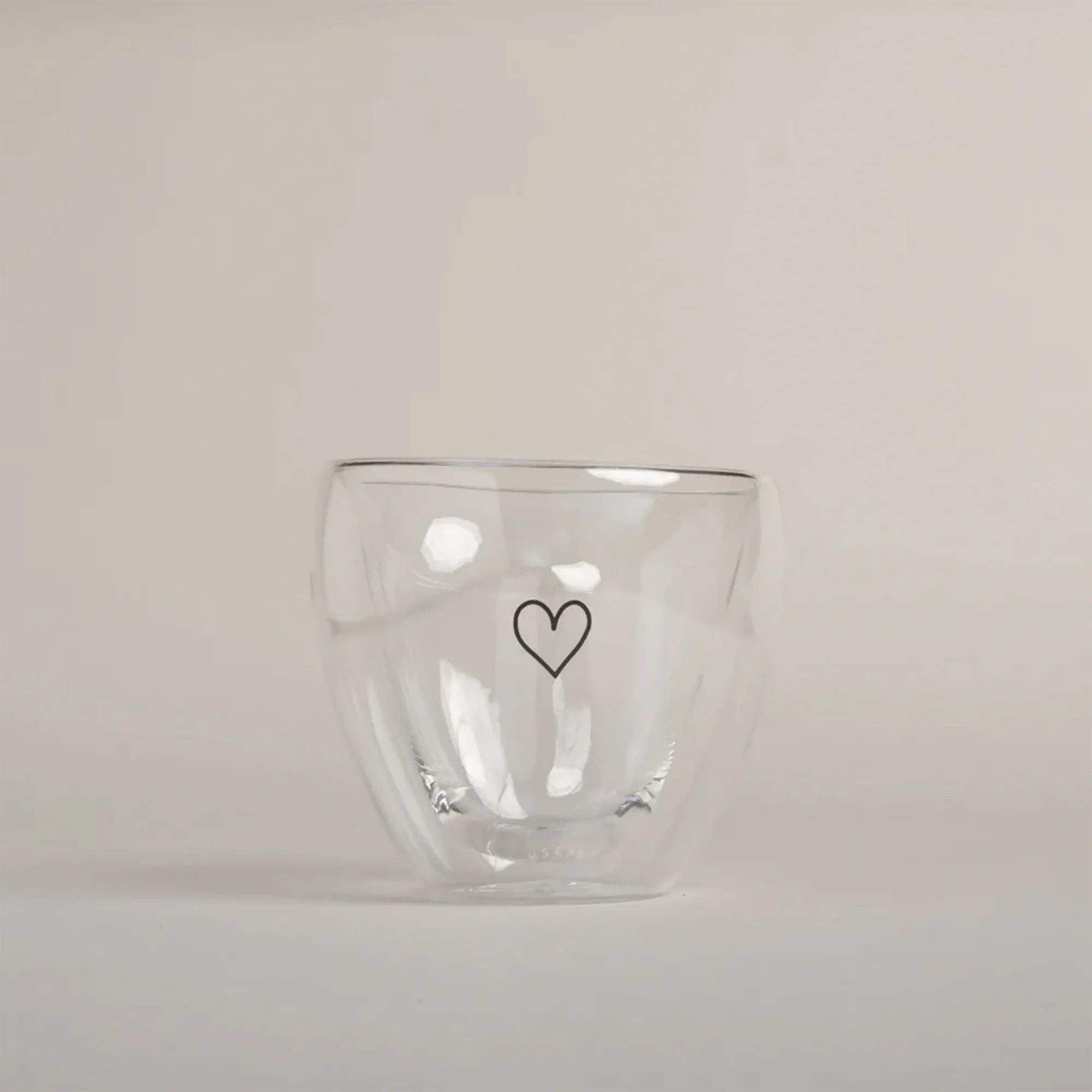 Eulenschnitt - Doppelwandiges Herzglas "Herz" 200ml