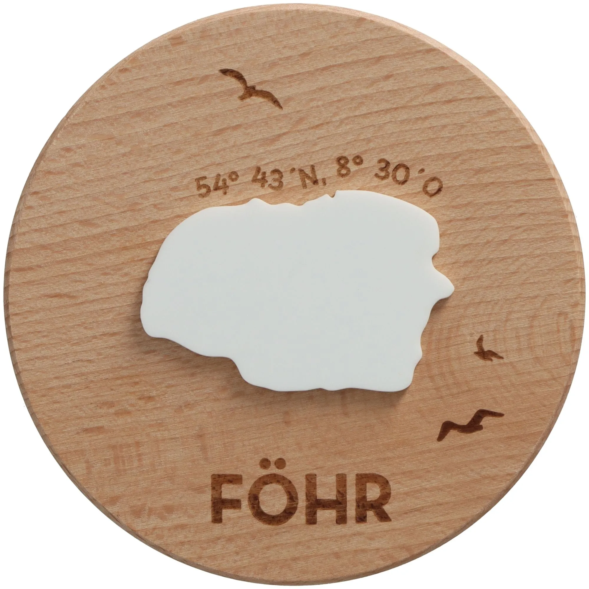 Geschenkglas Skyline "Föhr Silhouette" Weiß 530 ml