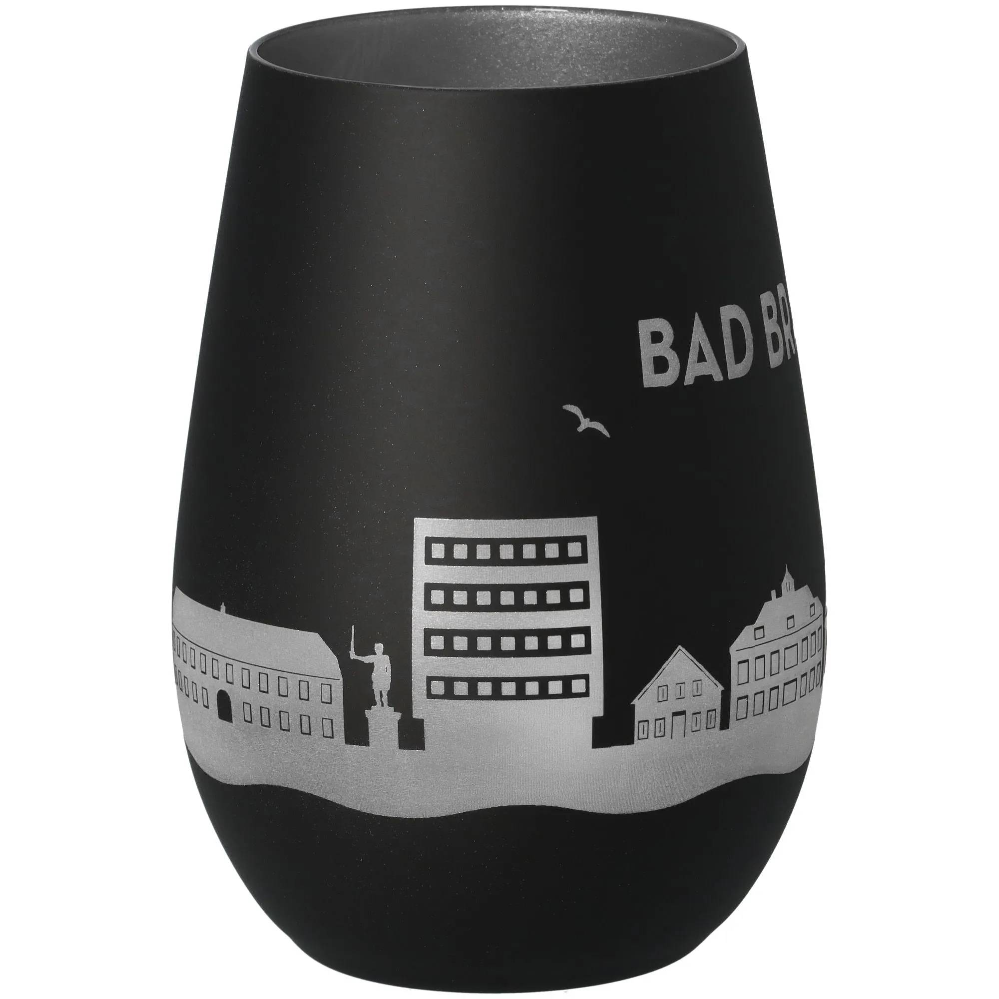 Windlicht Skyline Bad Bramstedt Schwarz/Silber