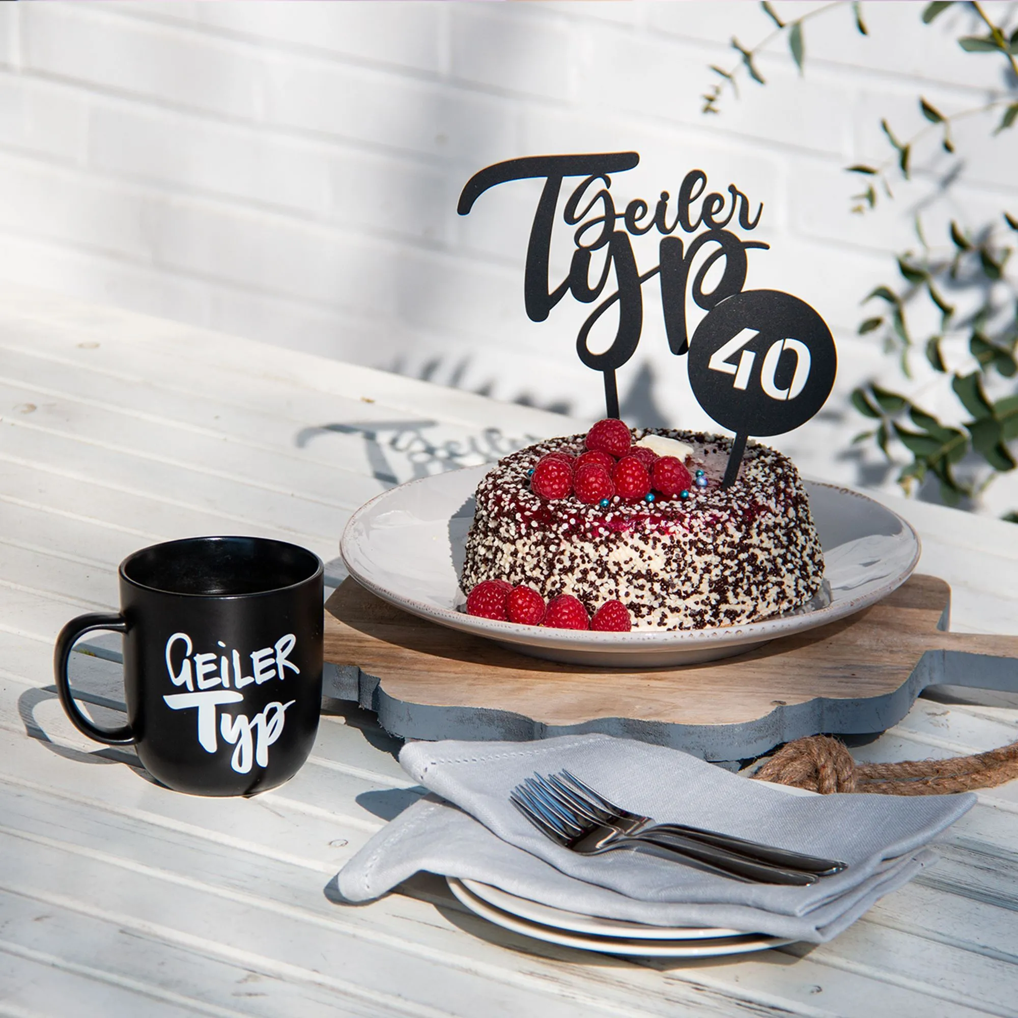 Cake Topper Geiler Typ Set "Zahl" Acryl