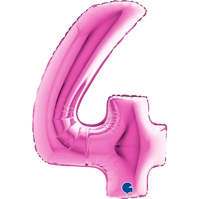 Folienballon Zahl 4 Pink 100cm