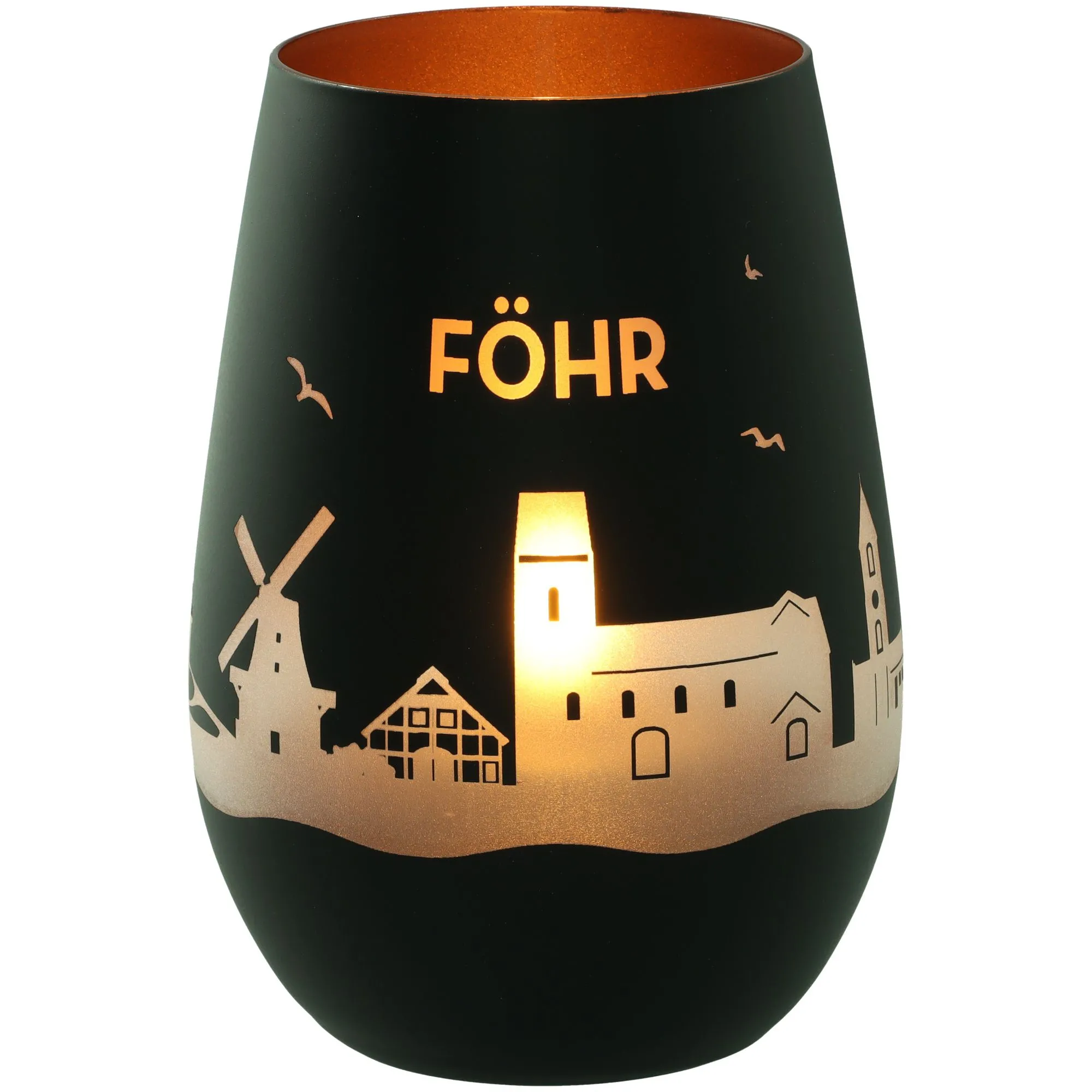 Windlicht Skyline Föhr Schwarz/Bronze