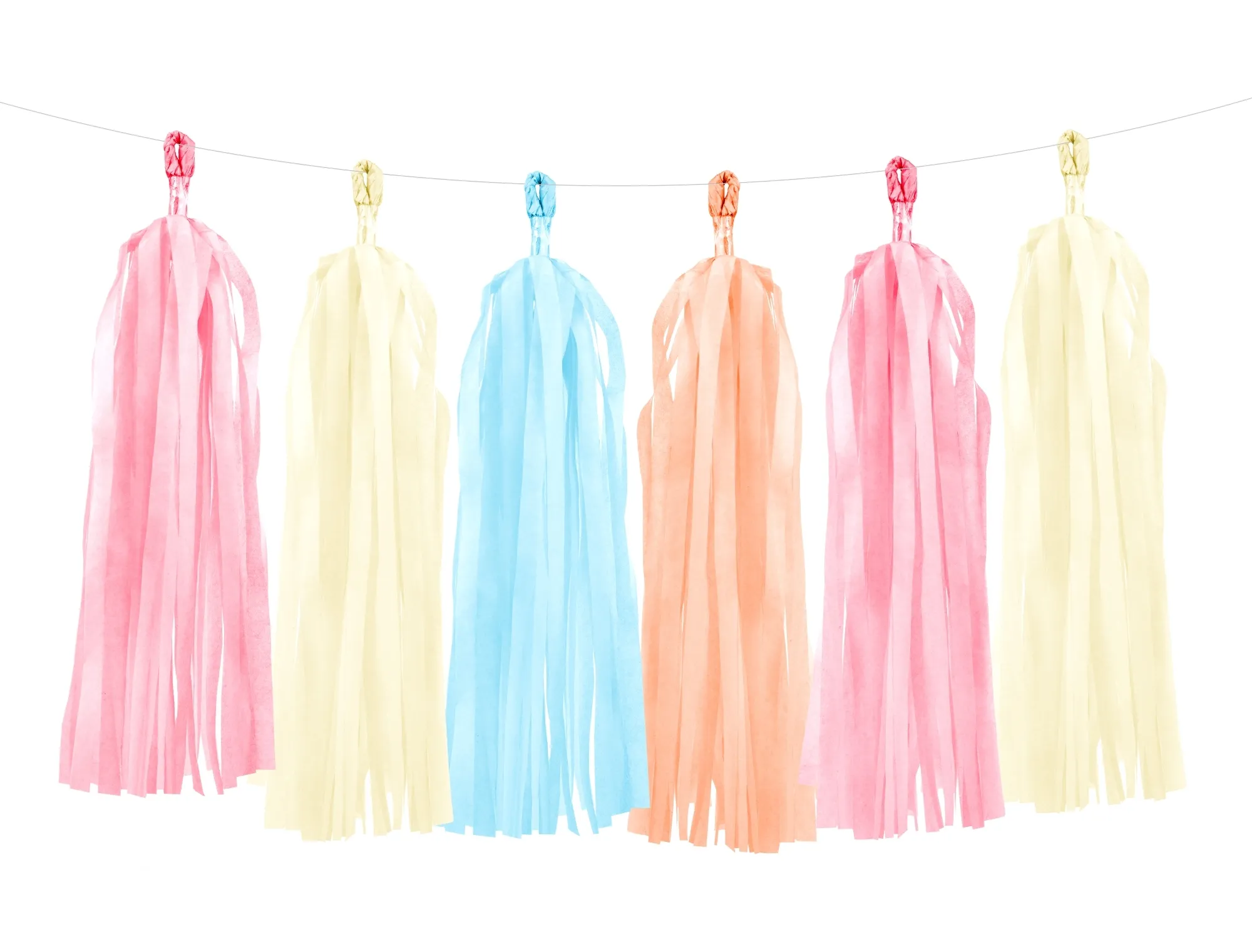 Tasselgirlande Pastellfarben - 12 Tassel