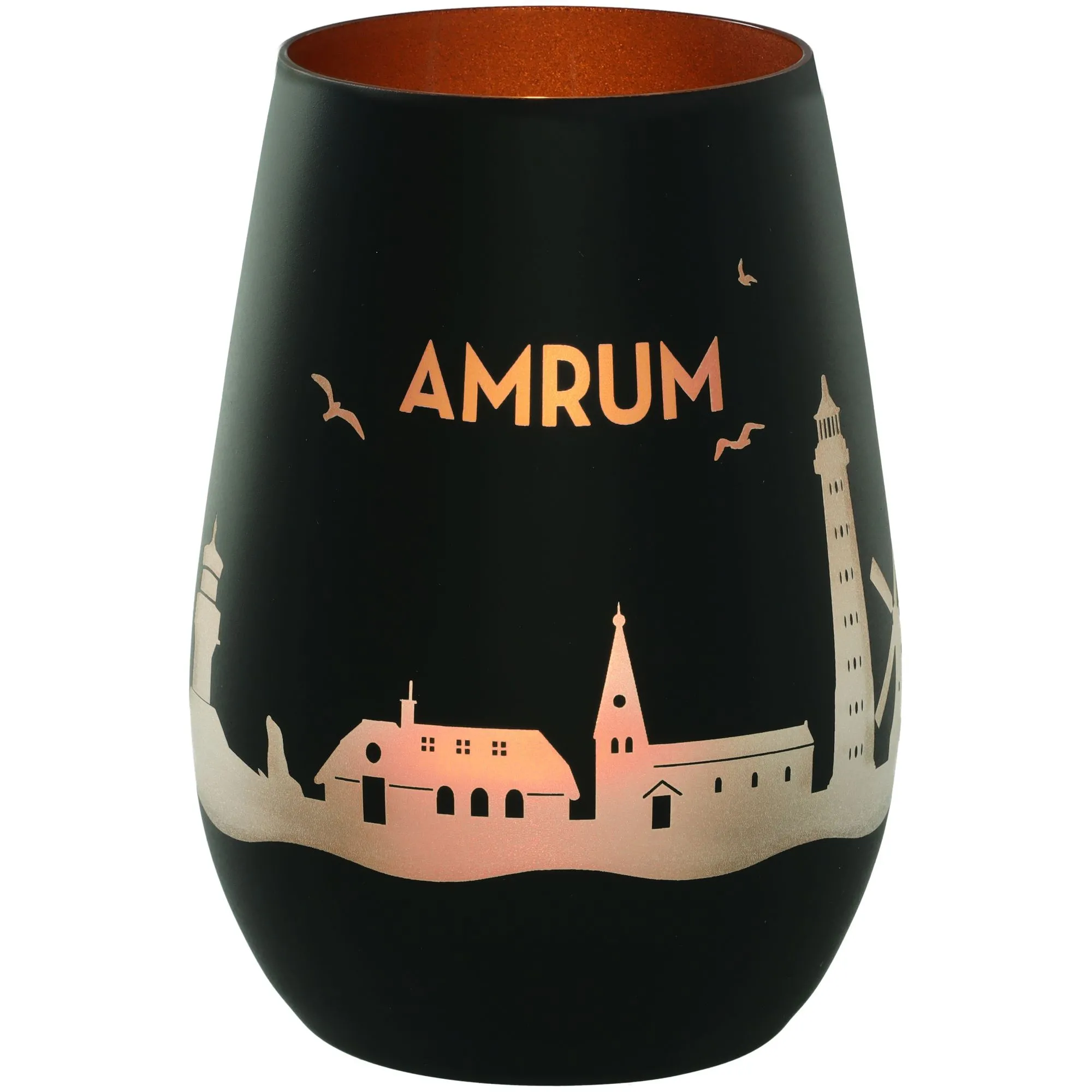 Windlicht Skyline Amrum Schwarz/Bronze