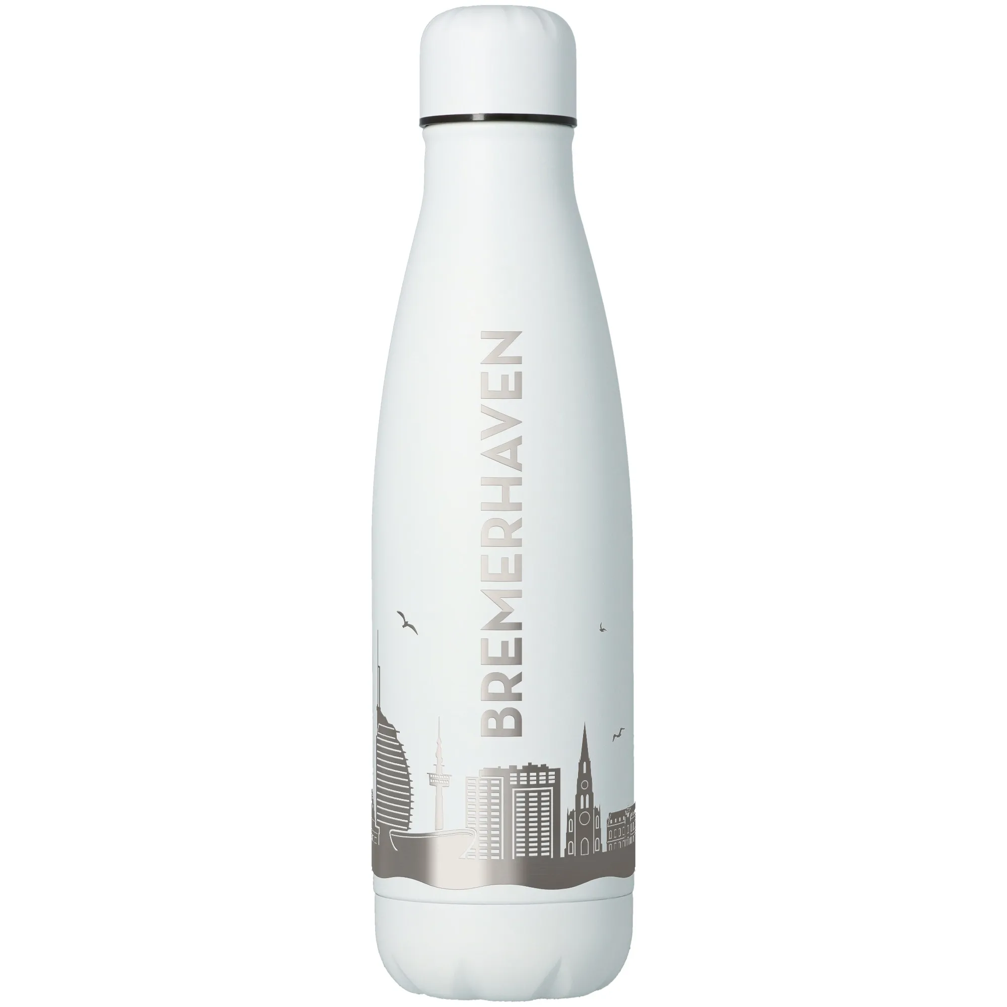 Trinkflasche Skyline Bremerhaven Weiß 500ml