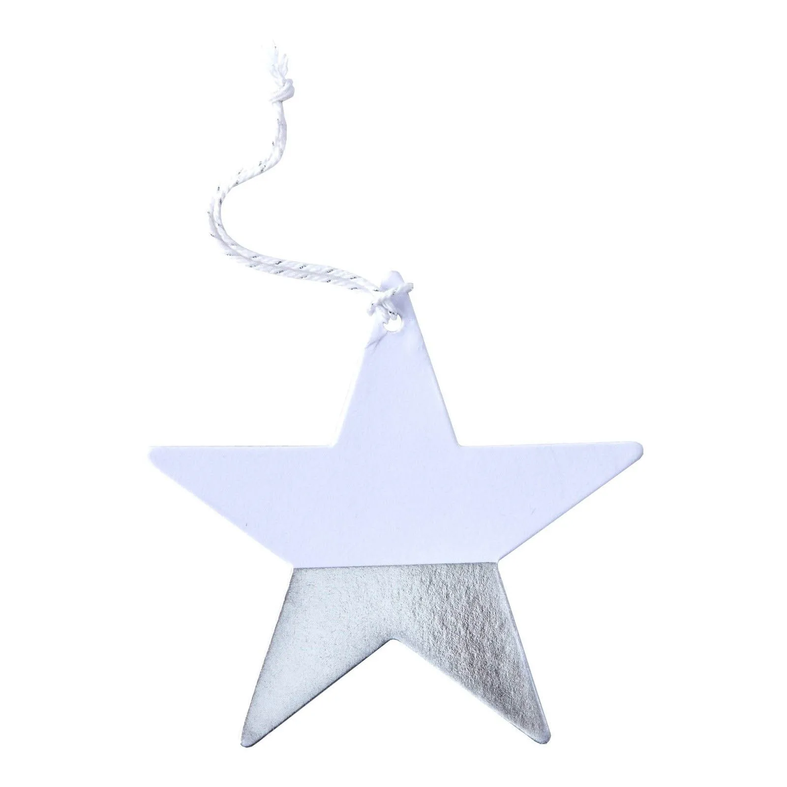 Metallic Star - 6 Stern-Geschenkanhänger Silber