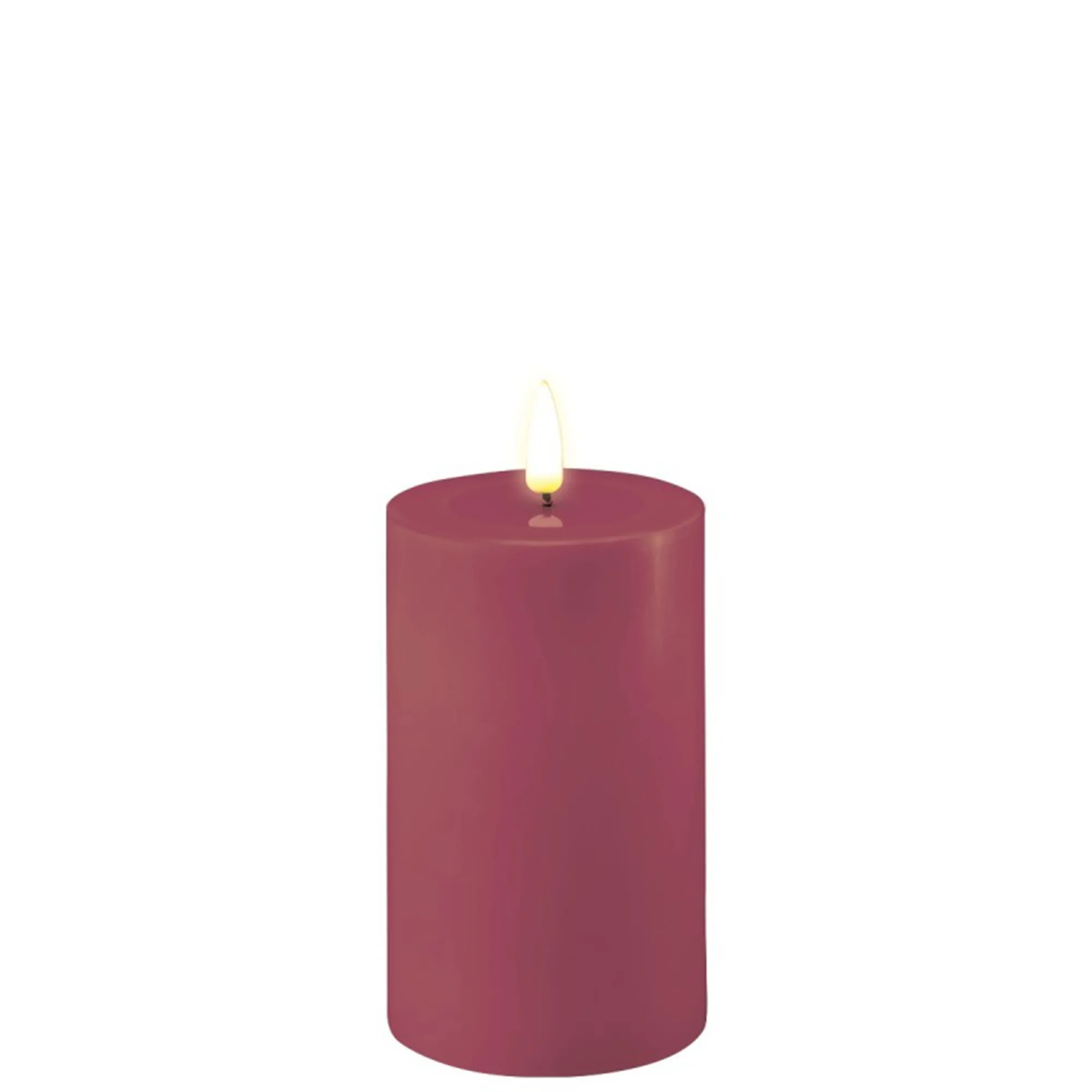 Deluxe - LED Stumpenkerzen Magenta 7,5 Ø x 12,5 cm
