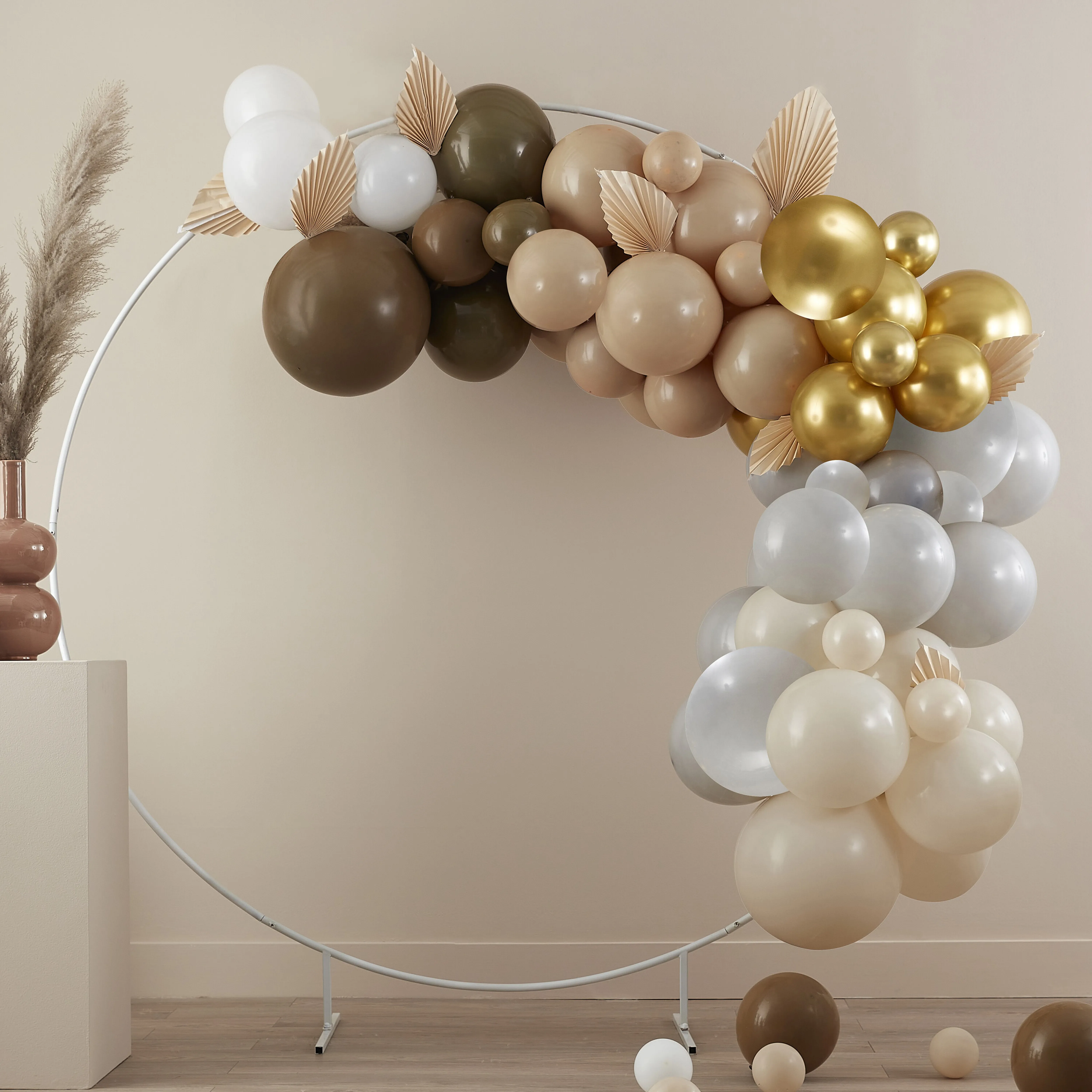 DIY Ballongirlande zum Selberbauen - Nude/Karamell/Braun/Gold/Grau/Weiß