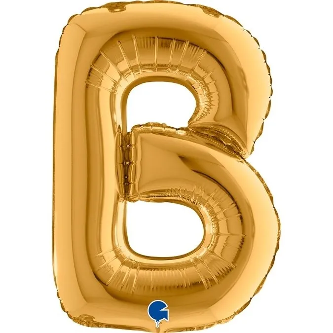 Geburtstag, Ballon, Buchstabe B, Goldfarben, Folienballon