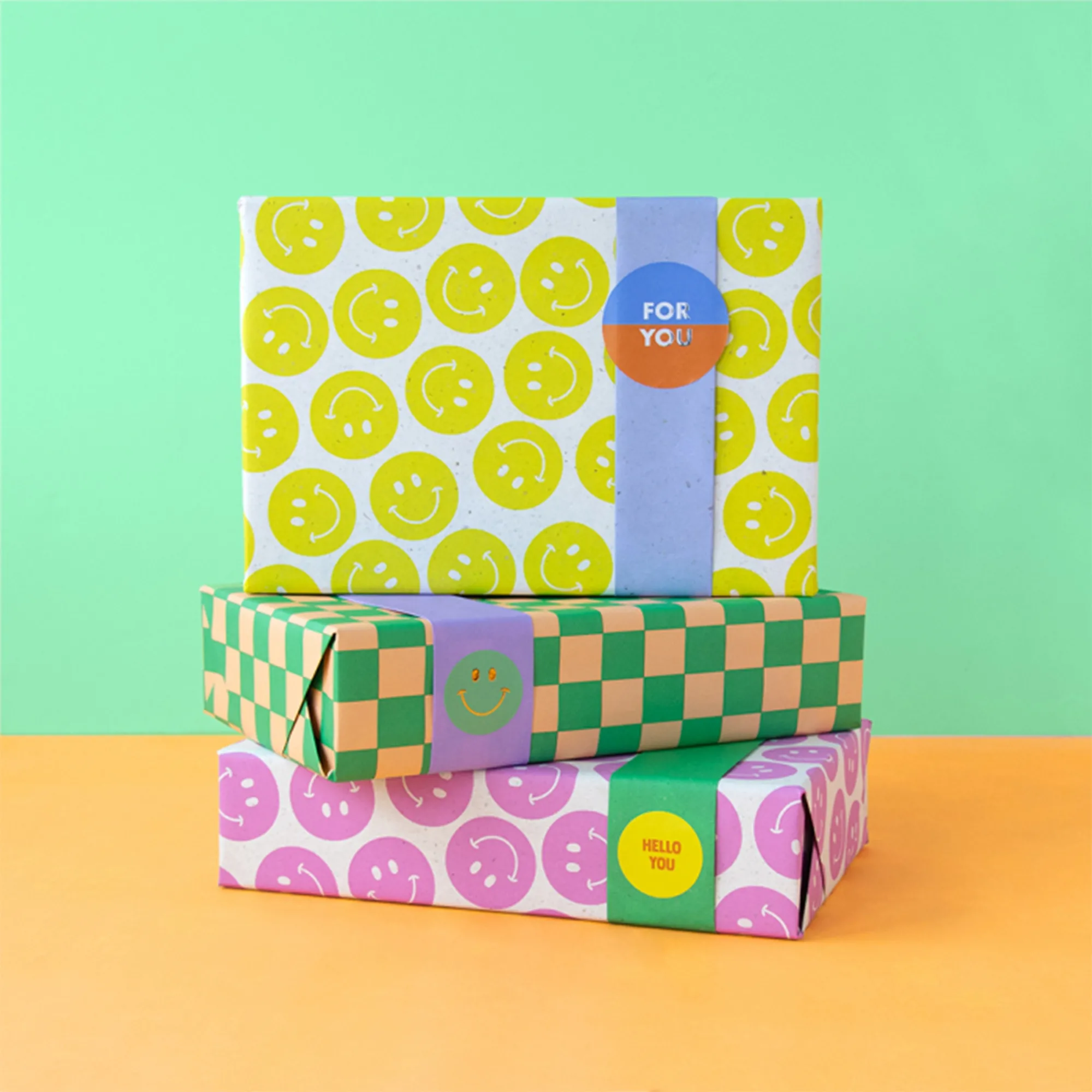 Geschenkpapier "Smileys" Gelb 3 m