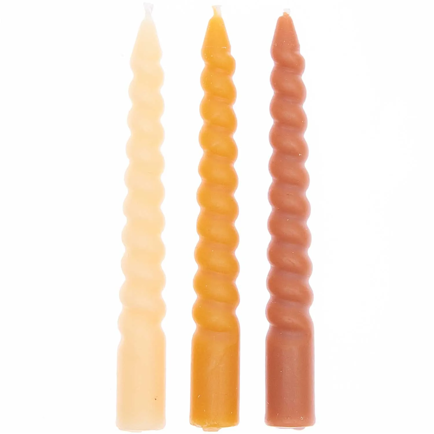 10 Spiralkerzen für den Kuchen - Senf Mix je Ø 1,2cm