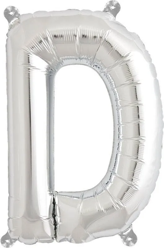 Luftballon Buchstabe D Silber 40cm