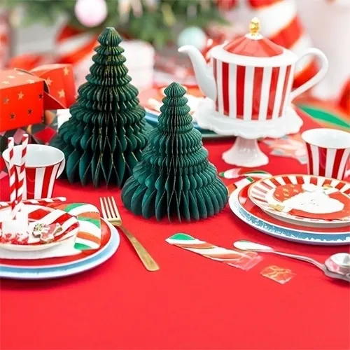 weihnachtsdeko, tischdeko, miniatur-weihnachtsbaum, papierbaum, service-sets