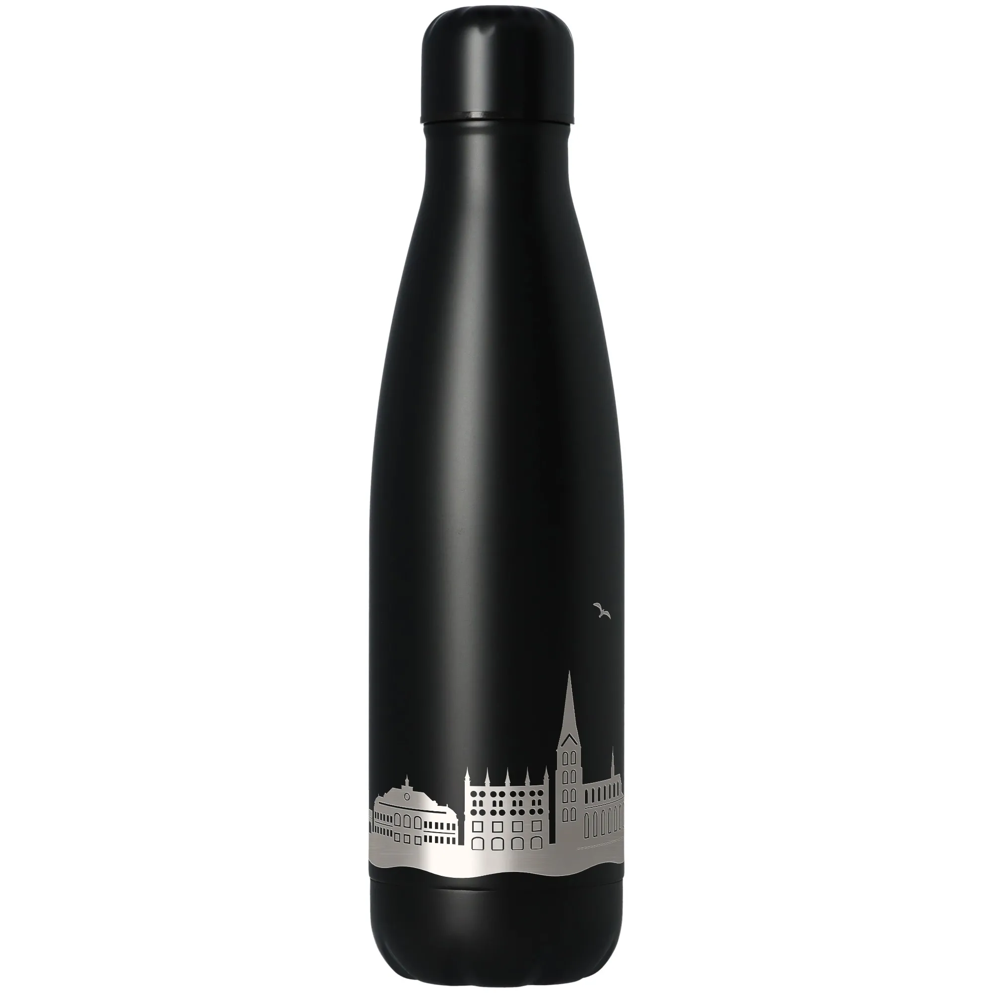 Trinkflasche Skyline Lübeck Schwarz 500ml