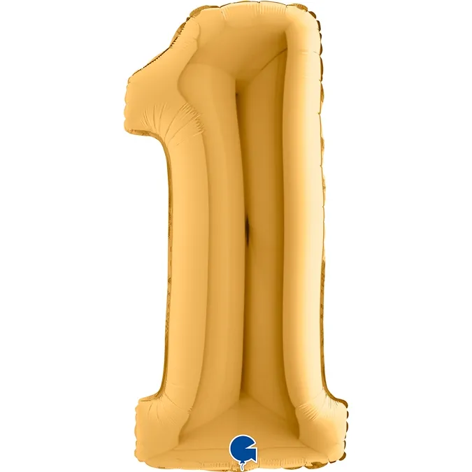 Folienballon Zahl 1 Gold 100cm