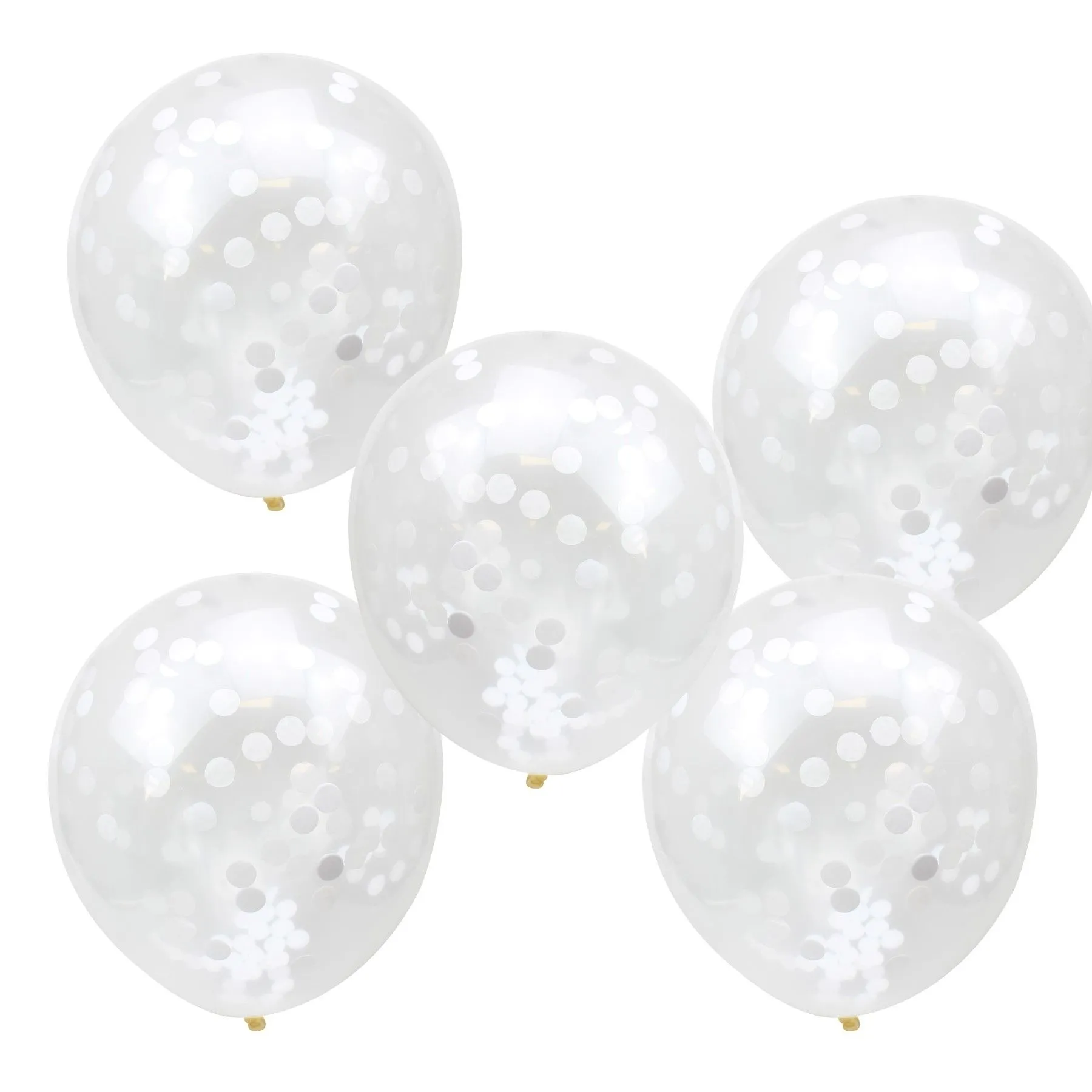Pick & Mix - 5 Konfettiballons mit weißem Konfetti Ø 30cm