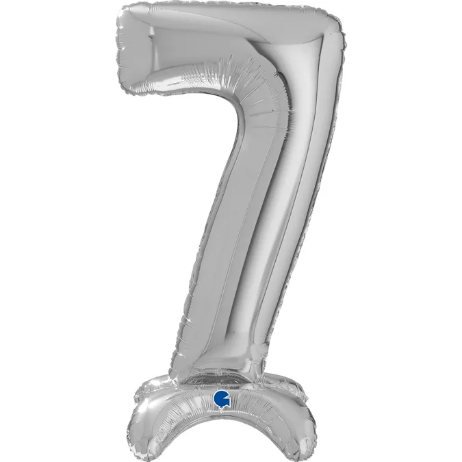 Folienballon Zahl 7 Silber, 65cm