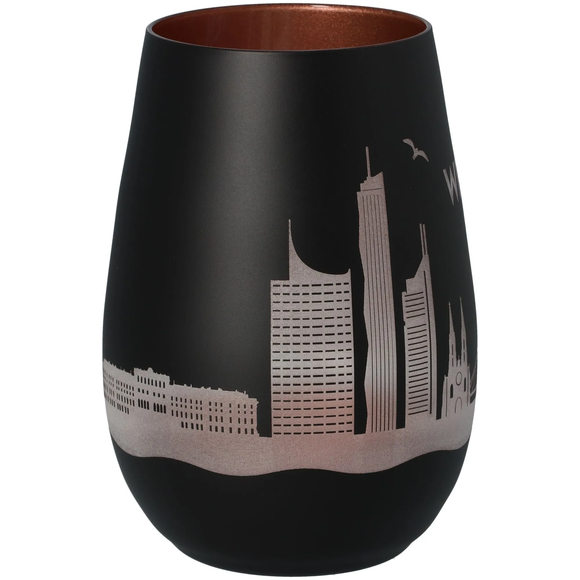 Windlicht Skyline Wien Schwarz/Bronze