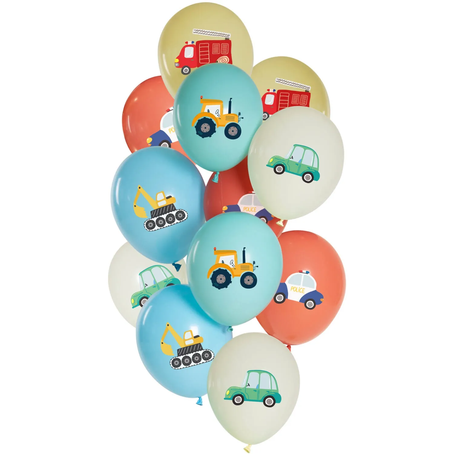 12 Latexballons im Set "Auto Party" Ø 33cm