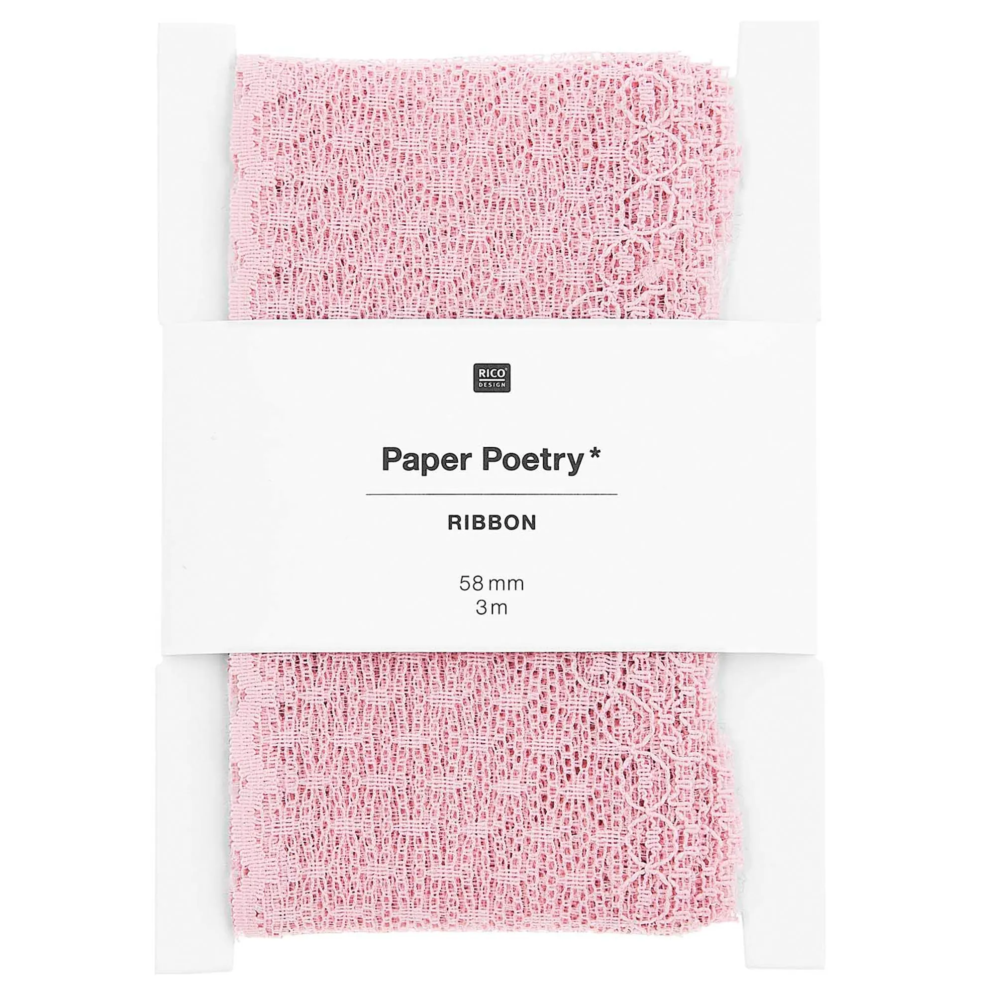 Spitzenband Pünktchen, Rosa 58mm / 3m