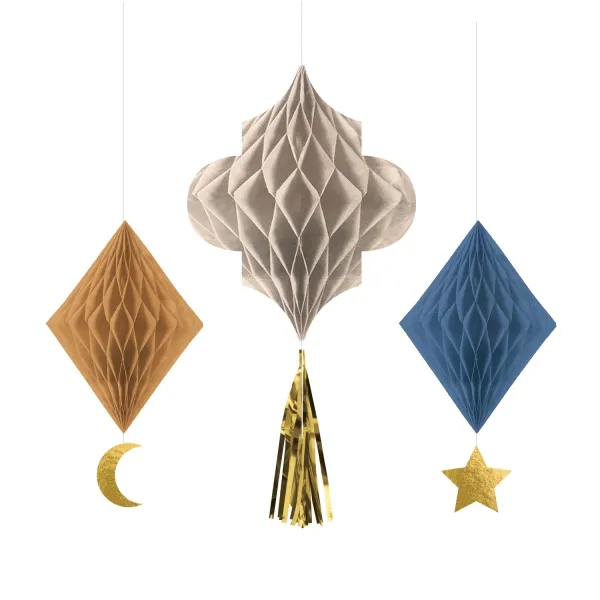 3 Hängedekorationen  "Eid Mubarak"
