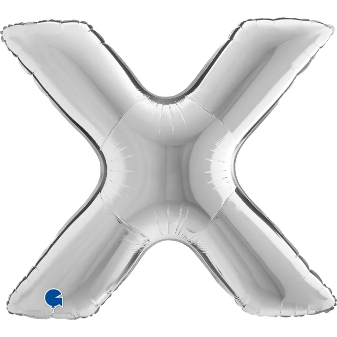 Folienballon Buchstabe X Silber 100cm