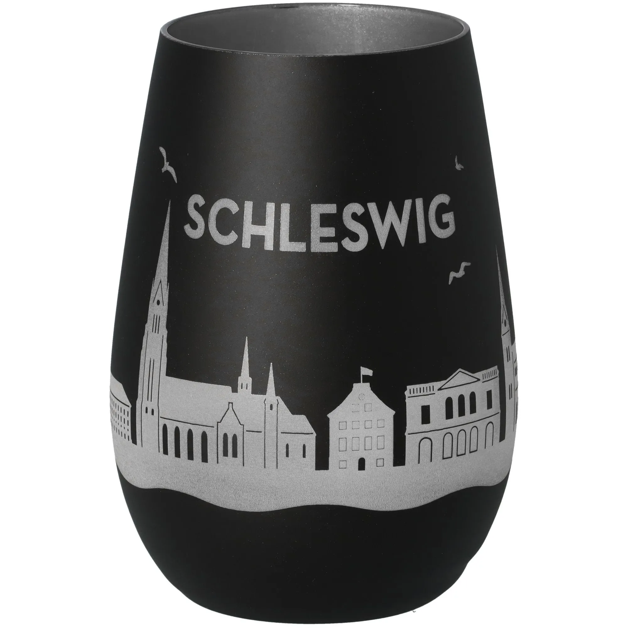 Windlicht Skyline Schleswig Schwarz/Silber