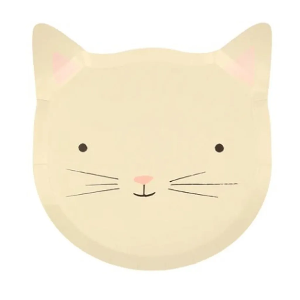 Katzenkopf, Kissen, Beige, Ohne Muster, Niedliches Gesicht