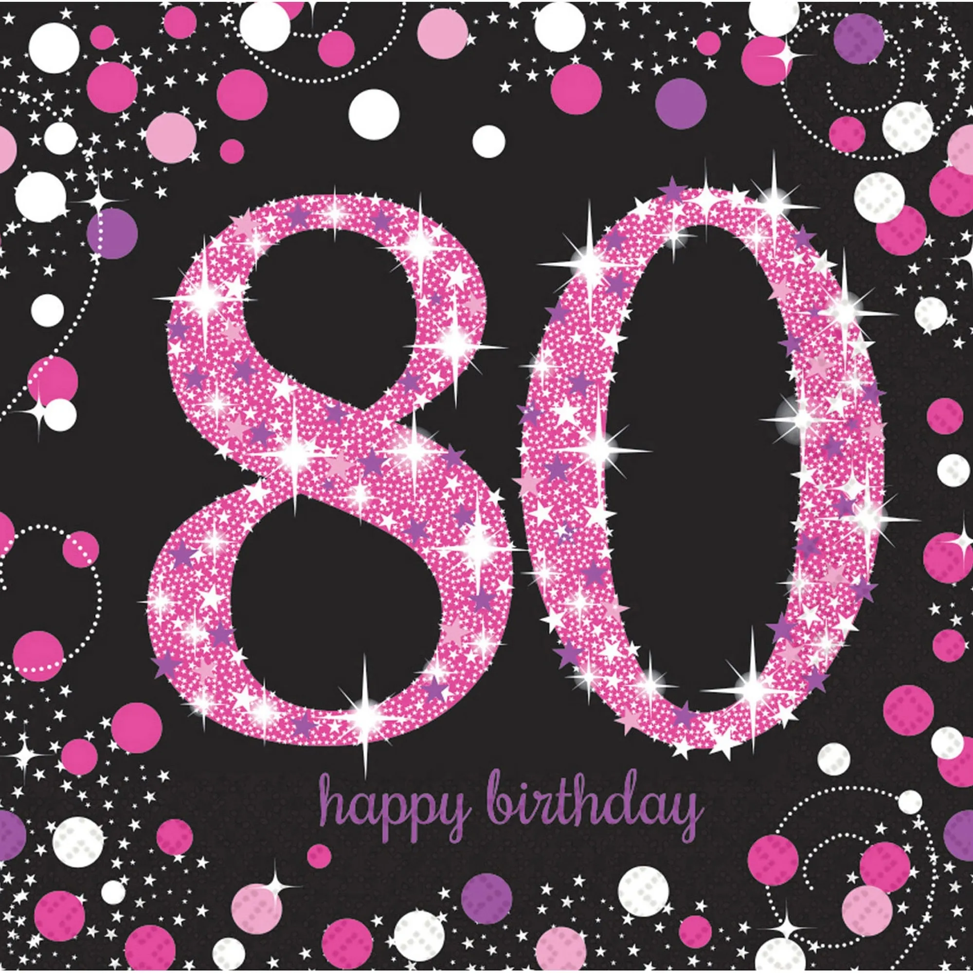 16 Servietten "80. Geburtstag"