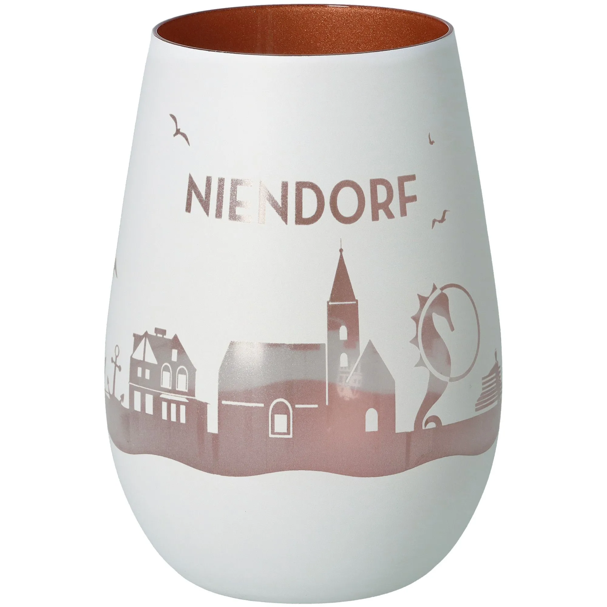 Windlicht Skyline Niendorf Weiß/Bronze